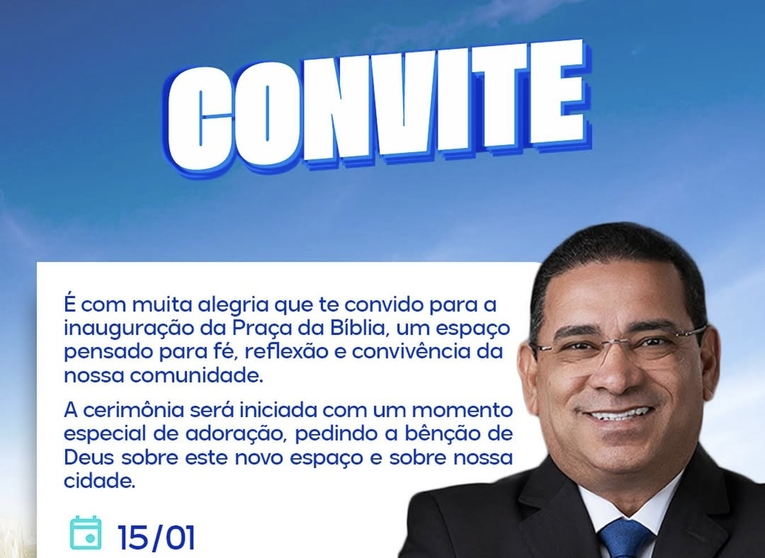 Praça da Bíblia será inaugurada nesta quinta-feira (15) com cerimônia especial de fé e convivência